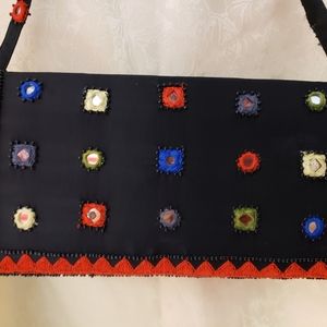 Vintage embroidered mirror embellished bag